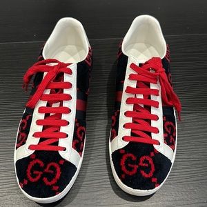 Gucci ace red/blue/white terry logo